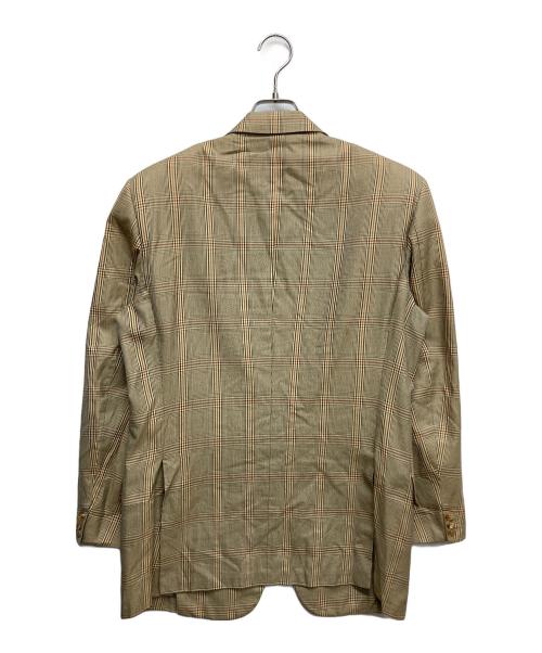 HERMES（エルメス）HERMES (エルメス) チェックテーラードジャケット ベージュ サイズ:50の古着・服飾アイテム