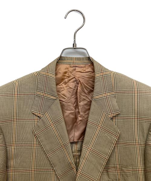 HERMES（エルメス）HERMES (エルメス) チェックテーラードジャケット ベージュ サイズ:50の古着・服飾アイテム