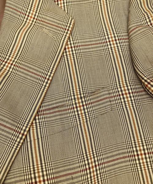 HERMES（エルメス）HERMES (エルメス) チェックテーラードジャケット ベージュ サイズ:50の古着・服飾アイテム