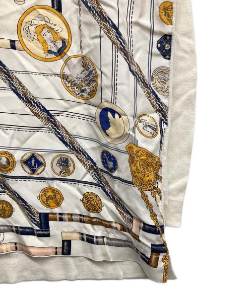 HERMES（エルメス）HERMES (エルメス) 異素材切替シャツブラウス ホワイト サイズ:Mの古着・服飾アイテム