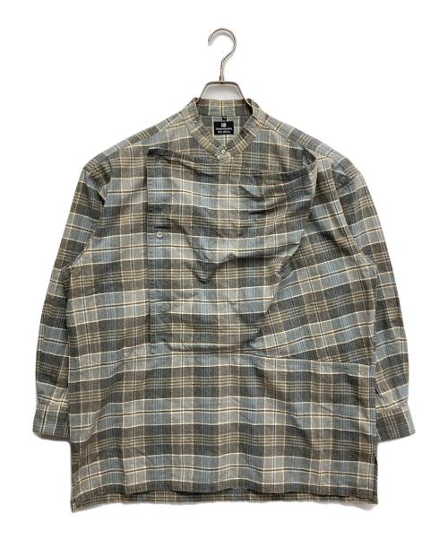 ISSEY MIYAKE the shirts（イッセイミヤケザシャツ）ISSEY MIYAKE the shirts (イッセイミヤケザシャツ) フロントラップチェックシャツ グレー サイズ:Mの古着・服飾アイテム