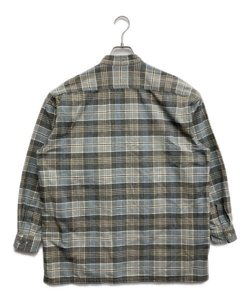 ISSEY MIYAKE the shirts（イッセイミヤケザシャツ）ISSEY MIYAKE the shirts (イッセイミヤケザシャツ) フロントラップチェックシャツ グレー サイズ:Mの古着・服飾アイテム