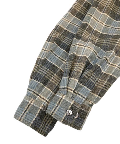 ISSEY MIYAKE the shirts（イッセイミヤケザシャツ）ISSEY MIYAKE the shirts (イッセイミヤケザシャツ) フロントラップチェックシャツ グレー サイズ:Mの古着・服飾アイテム