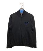 BURBERRY BLACK LABELバーバリーブラックレーベル）の古着「ハーフジップニット」｜ブラック