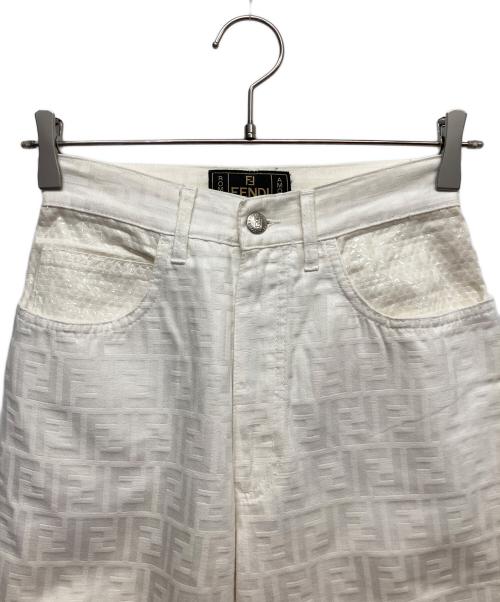 FENDI（フェンディ）FENDI (フェンディ) ズッカ柄テーパードパンツ ホワイト サイズ:27の古着・服飾アイテム