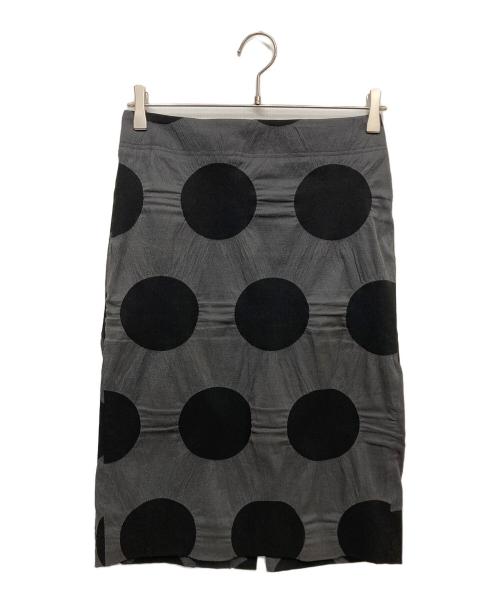 ISSEY MIYAKE（イッセイミヤケ）ISSEY MIYAKE (イッセイミヤケ) ドットタイトスカート グレー×ブラック サイズ:1の古着・服飾アイテム