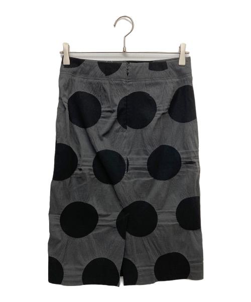 ISSEY MIYAKE（イッセイミヤケ）ISSEY MIYAKE (イッセイミヤケ) ドットタイトスカート グレー×ブラック サイズ:1の古着・服飾アイテム