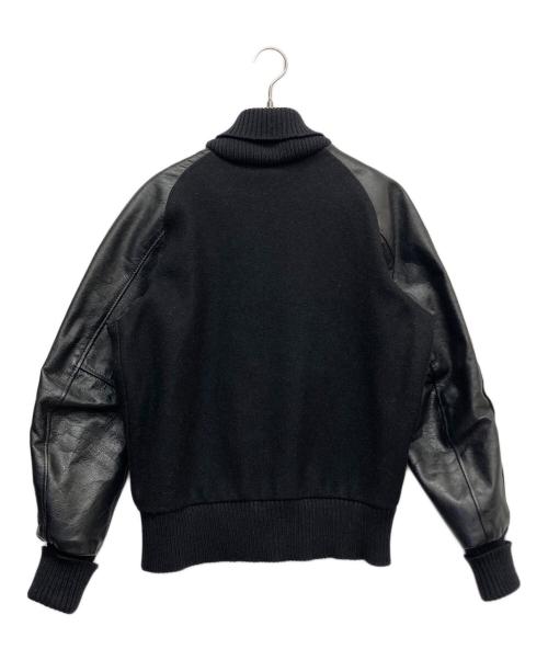 skookum（スクーカム）skookum (スクーカム) 切替レザースタジャン ブラック サイズ:34の古着・服飾アイテム