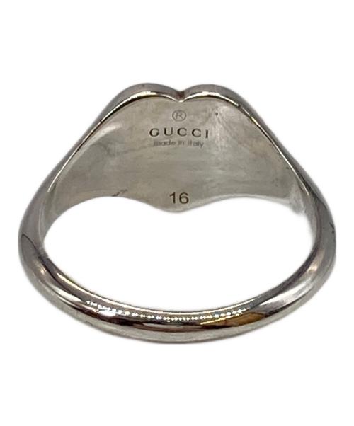 GUCCI（グッチ）GUCCI (グッチ) インターロッキングG-ハートリング アイボリー×シルバー サイズ:16の古着・服飾アイテム
