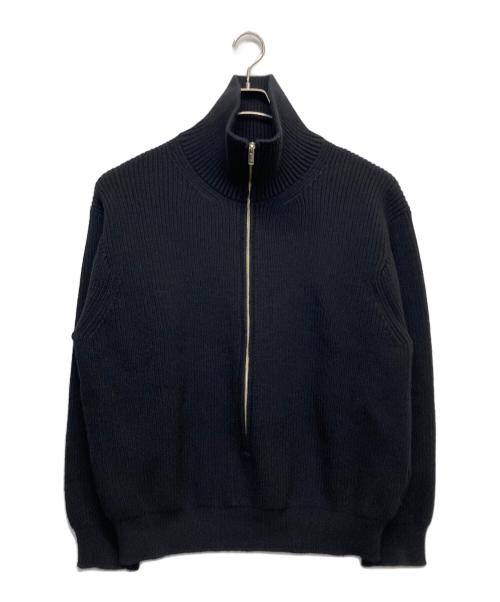 YOKE（ヨーク）YOKE (ヨーク) 3/4 FRONT ZIP HIGHNECK RIB SWEATER ブラック サイズ:3の古着・服飾アイテム