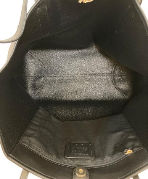 COACH（コーチ）COACH (コーチ) シグネチャートートバッグ ブラック×ブラウンの古着・服飾アイテム