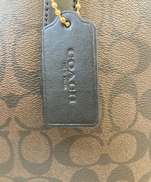 COACH（コーチ）COACH (コーチ) シグネチャートートバッグ ブラック×ブラウンの古着・服飾アイテム