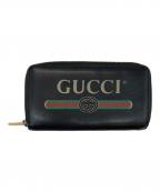 GUCCIグッチ）の古着「GG ロゴラウンドファスナー長財布」｜ブラック
