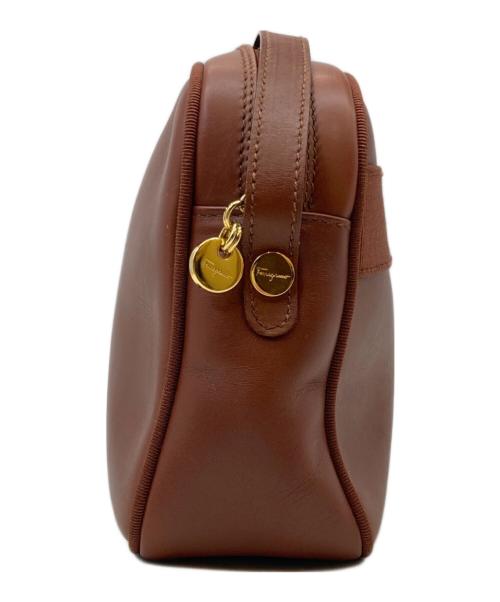 Salvatore Ferragamo（サルヴァトーレ フェラガモ）Salvatore Ferragamo (サルヴァトーレ フェラガモ) ヴァラレザーショルダーバッグ ブラウンの古着・服飾アイテム