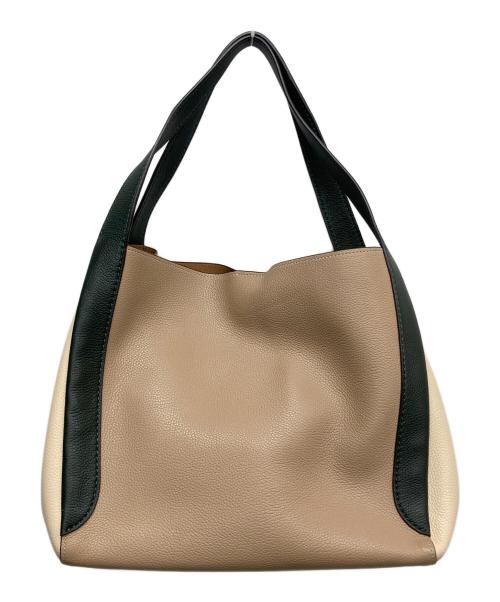 COACH（コーチ）COACH (コーチ) ハドリー ホーボー カラーブロック トートバッグ ベージュの古着・服飾アイテム