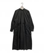 the last flower of the afternoonザ ラスト フラワー オブ ザ アフタヌーン）の古着「繊翳なる gathered neck smock dress」｜ブラック