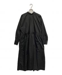 the last flower of the afternoon（ザ ラスト フラワー オブ ザ アフタヌーン）の古着「繊翳なる gathered neck smock dress」｜ブラック