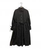 the last flower of the afternoonザ ラスト フラワー オブ ザ アフタヌーン）の古着「残る雨痕gather shirt dress」｜ブラック