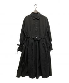 the last flower of the afternoon（ザ ラスト フラワー オブ ザ アフタヌーン）の古着「残る雨痕gather shirt dress」｜ブラック
