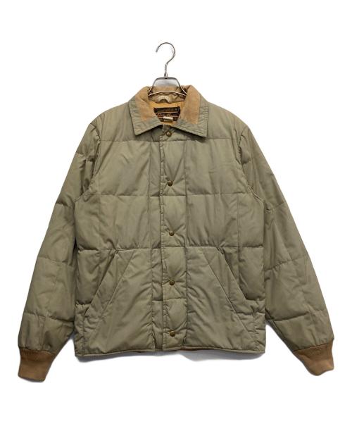 Eddie Bauer（エディーバウアー）Eddie Bauer (エディーバウアー) 襟 コーデュロイ 切替 キルティング ダウン ジャケット ベージュ サイズ:-の古着・服飾アイテム