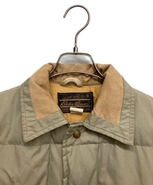 Eddie Bauer（エディーバウアー）Eddie Bauer (エディーバウアー) 襟 コーデュロイ 切替 キルティング ダウン ジャケット ベージュ サイズ:-の古着・服飾アイテム