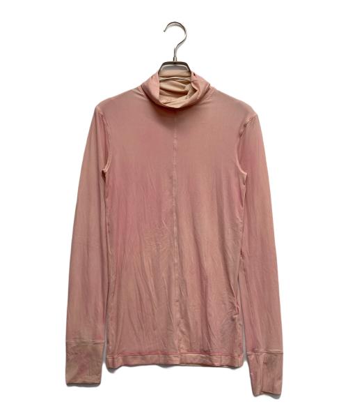 MM6（エムエムシックス）MM6 (エムエムシックス) ストレッチハイネックカットソー ピンク サイズ:XSの古着・服飾アイテム