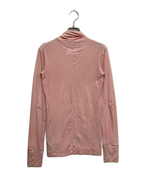 MM6（エムエムシックス）MM6 (エムエムシックス) ストレッチハイネックカットソー ピンク サイズ:XSの古着・服飾アイテム