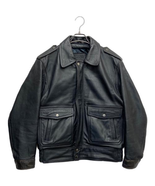 KADOYA（カドヤ）kadoya (カドヤ) G-1タイプカウレザージャケット ブラック サイズ:Lの古着・服飾アイテム