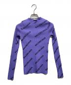 BALENCIAGAバレンシアガ）の古着「All Over Logo Crewneck Sweater」｜パープル
