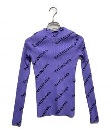 BALENCIAGA（バレンシアガ）の古着「All Over Logo Crewneck Sweater」｜パープル