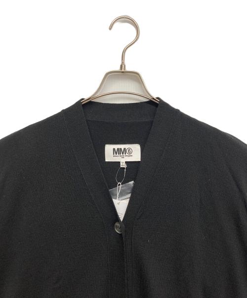MM6（エムエムシックス）MM6 (エムエムシックス) ウール製Vネック・ロングニットカーディガン ブラック サイズ:Sの古着・服飾アイテム