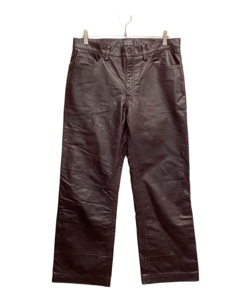HORN WORKS（ホーンワークス）HORN WORKS (ホーンワークス) レザーパンツ ブラウン サイズ:36の古着・服飾アイテム