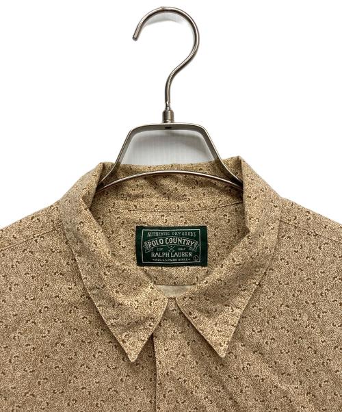 RALPH LAUREN（ラルフローレン）RALPH LAUREN (ラルフローレン) POLO COUNTRY (ポロカントリー) 総柄ロングスリーブシャツ ベージュ サイズ:Lの古着・服飾アイテム