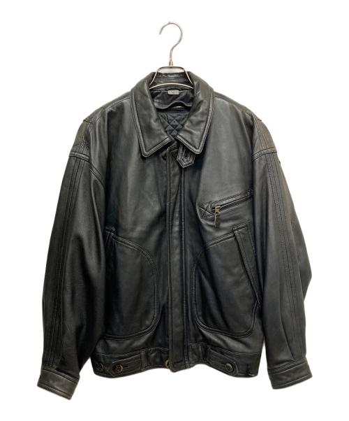 INTERMEZZO（インターメッツォ）INTERMEZZO (インターメッツォ) A-2タイプ フライトレザージャケット ブラック サイズ:Mの古着・服飾アイテム