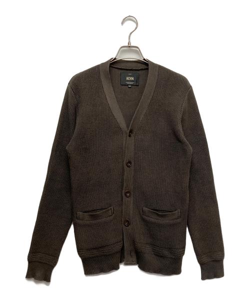 ACVM（エーシーブイエム）ACVM (エーシーブイエム) ワッフルコットンニットカーディガン ブラウン サイズ:36の古着・服飾アイテム