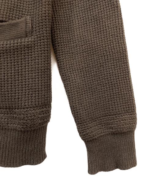 ACVM（エーシーブイエム）ACVM (エーシーブイエム) ワッフルコットンニットカーディガン ブラウン サイズ:36の古着・服飾アイテム