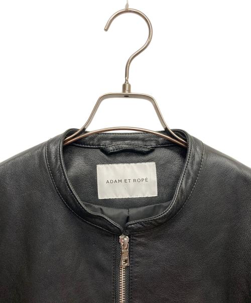 Adam et Rope（アダム エ ロペ）Adam et Rope (アダム エ ロペ) シングルライダースラムレザージャケット ブラック サイズ:Sの古着・服飾アイテム