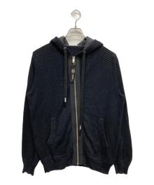 DIESEL（ディーゼル）の古着「メッシュジップパーカー」｜ブラック