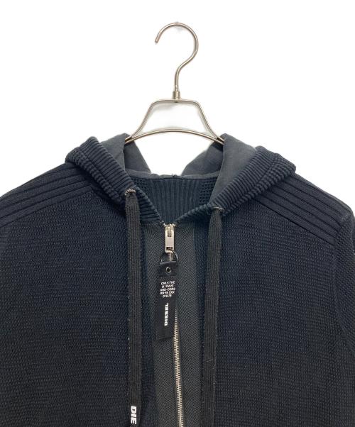 DIESEL（ディーゼル）DIESEL (ディーゼル) メッシュジップパーカー ブラック サイズ:Lの古着・服飾アイテム