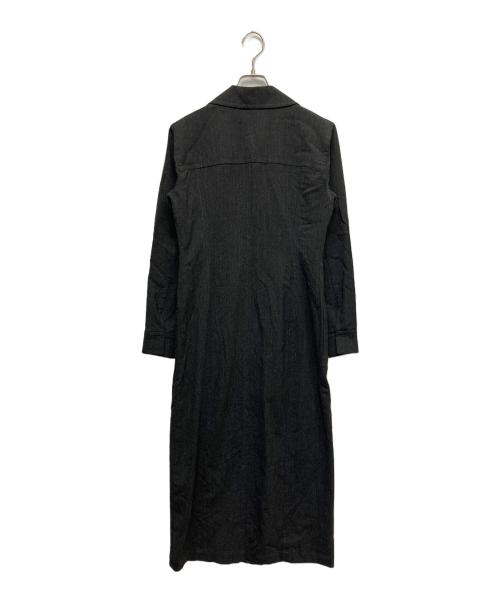 Yves Saint Laurent（イヴサンローラン）Yves Saint Laurent (イヴサンローラン) ウールブレンド2ポケットシャツワンピース チャコールグレー サイズ:36の古着・服飾アイテム