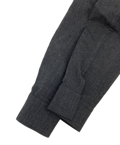 Yves Saint Laurent（イヴサンローラン）Yves Saint Laurent (イヴサンローラン) ウールブレンド2ポケットシャツワンピース チャコールグレー サイズ:36の古着・服飾アイテム