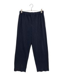 HOMME PLISSE ISSEY MIYAKE（オム プリッセ イッセイ ミヤケ）の古着「プリーツワイドパンツ」｜ネイビー