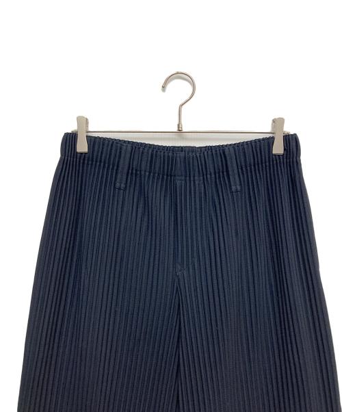 HOMME PLISSE ISSEY MIYAKE（オム プリッセ イッセイ ミヤケ）HOMME PLISSE ISSEY MIYAKE (オム プリッセ イッセイ ミヤケ) プリーツワイドパンツ ネイビー サイズ:2の古着・服飾アイテム