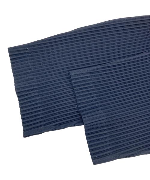 HOMME PLISSE ISSEY MIYAKE（オム プリッセ イッセイ ミヤケ）HOMME PLISSE ISSEY MIYAKE (オム プリッセ イッセイ ミヤケ) プリーツワイドパンツ ネイビー サイズ:2の古着・服飾アイテム
