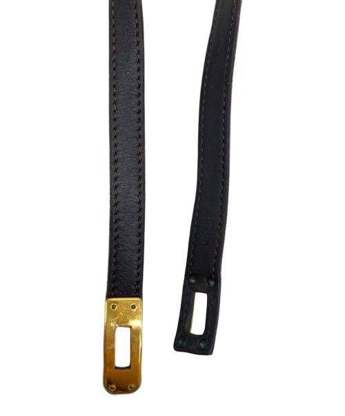 HERMES（エルメス）HERMES (エルメス) ケリードゥブルトゥール-ブレスレット ゴールド×ブラックの古着・服飾アイテム