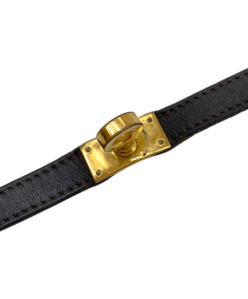 HERMES（エルメス）HERMES (エルメス) ケリードゥブルトゥール-ブレスレット ゴールド×ブラックの古着・服飾アイテム