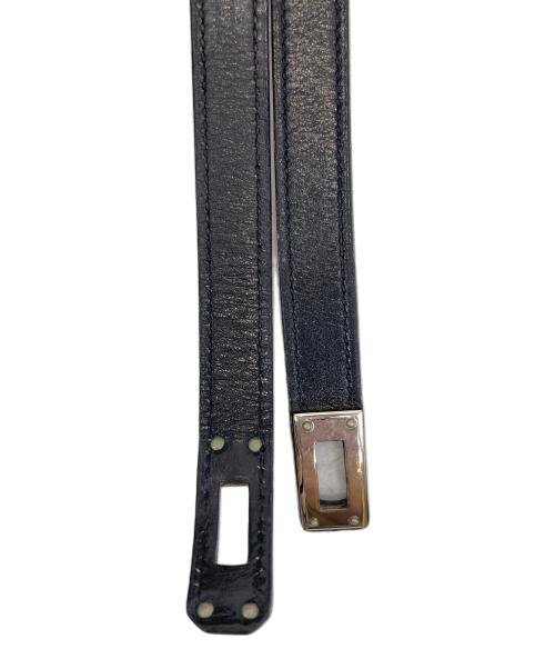 HERMES（エルメス）HERMES (エルメス) ケリードゥブルトゥール-ブレスレット シルバー×ブラックの古着・服飾アイテム