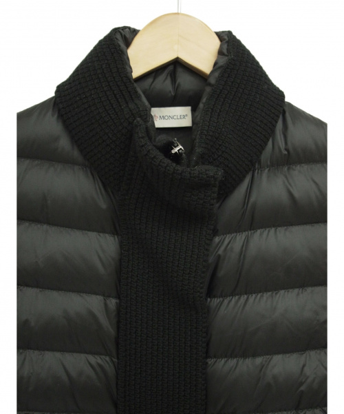 MONCLER（モンクレール）MONCLER (モンクレール) ニット切替ジャケット ブラック サイズ:L MAGLIONE TRICOT CARDIGANの古着・服飾アイテム