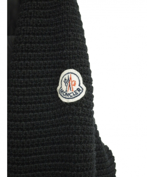 MONCLER（モンクレール）MONCLER (モンクレール) ニット切替ジャケット ブラック サイズ:L MAGLIONE TRICOT CARDIGANの古着・服飾アイテム