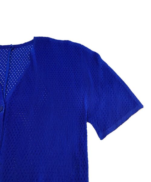 PLEATS PLEASE（プリーツプリーズ）PLEATS PLEASE (プリーツプリーズ) ボリュームスリーブプリーツカーディガン ブルー サイズ:3の古着・服飾アイテム